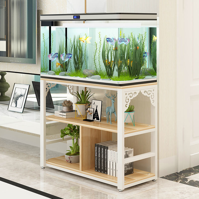 fish tank Glass rectangle household Medium a living room large Lazy man to ground ecology Goldfish bowl Aquarium