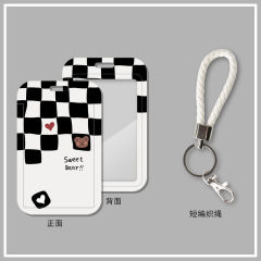 ins creative student campus card set girl bus meal card access control badge lanyard hanging neck factory brand protective cover
