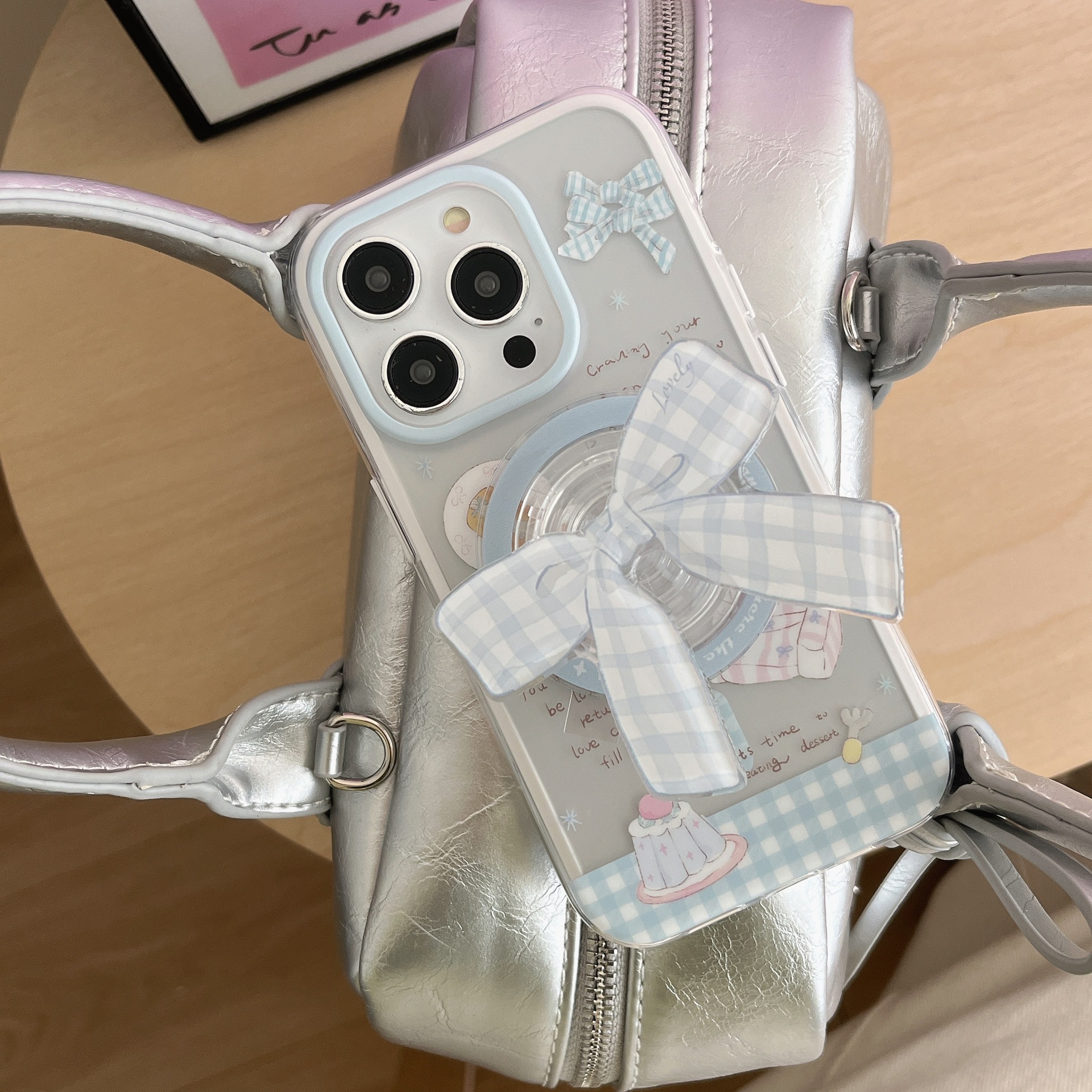 Azul fresco para Apple 16ProMax funda para teléfono móvil 15Pro magnético 14/13 femenino 15PM lazo 16