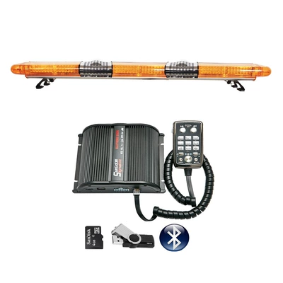 LED Roof Warning Light Long Row Strobe Light 1.8m Flashing Light + Dual Horns + Bluetooth MP3 Siren 286P9 (Roof Light)