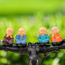 卡通可爱小和尚电动车摩托车自行车摆件树脂公仔小沙弥单车小配饰