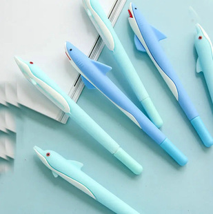 Korean Style Dolphin Shark Shape Silicone Gel Pen Cute Cartoon Pen Personalized Practical Office Signature