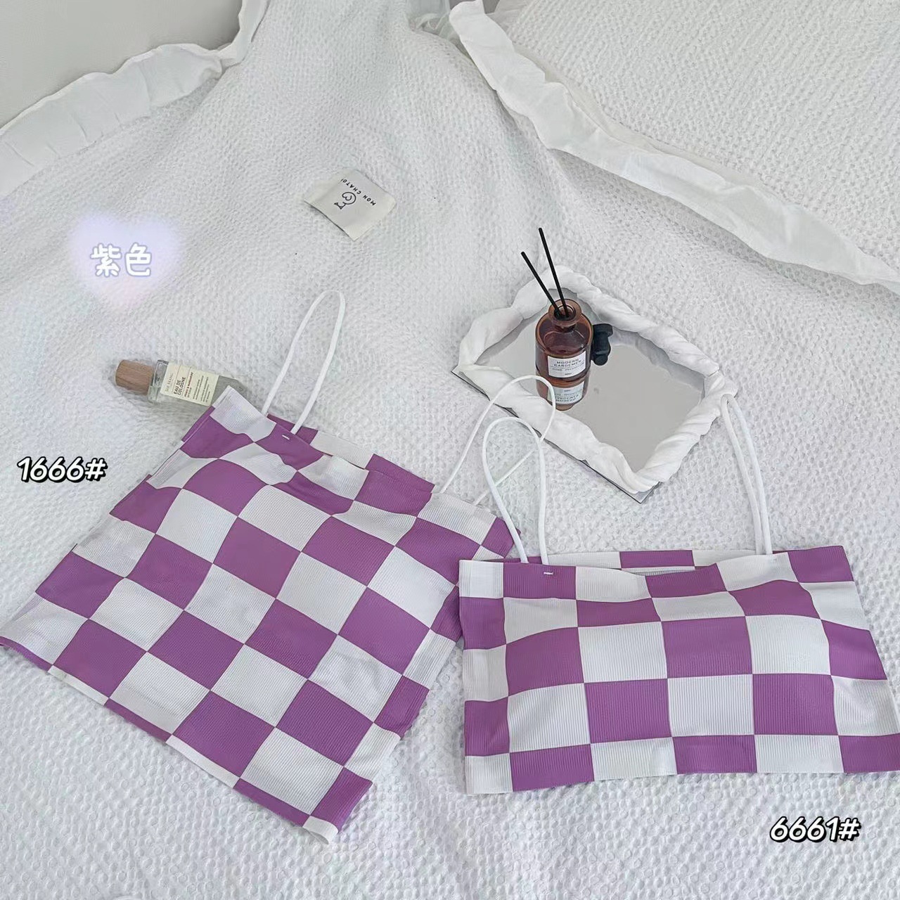 Nuevo estilo rojo neto espalda sin anillo de acero envuelto pecho chaleco Placa de ajedrez Plaid correa interior tubo superior bottoming chaleco ropa interior para mujeres