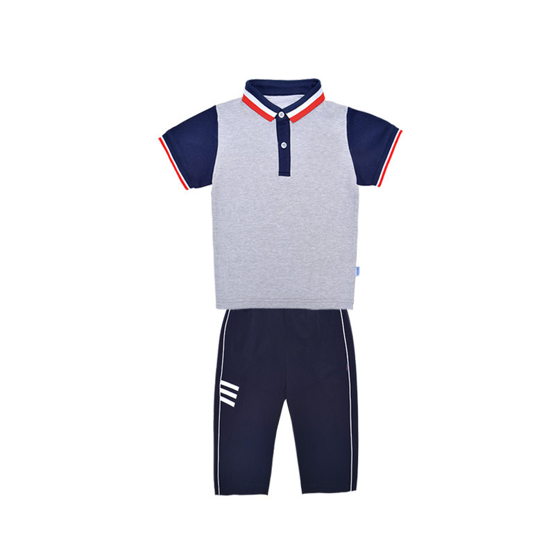 瀾洋貝中学生制服小学校のクラス服の夏服の半袖のスーツは学生の運動の夏の小学生を注文して注文します。|undefined