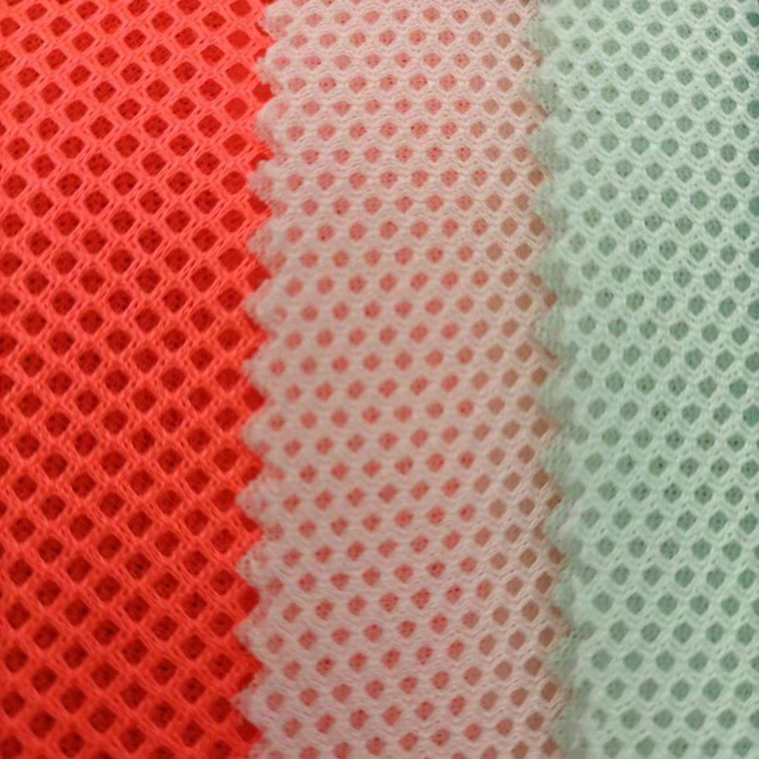 三明治网眼布 小菱形经编涤纶三层网 箱包座垫鞋材面料 现货