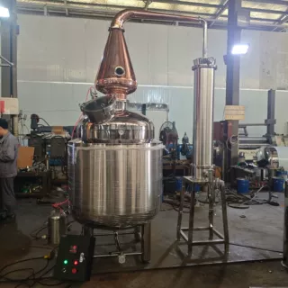 450升壶式蒸馏酿酒设备 单一麦芽威士忌 白兰地酿酒设备 铜蒸馏器
