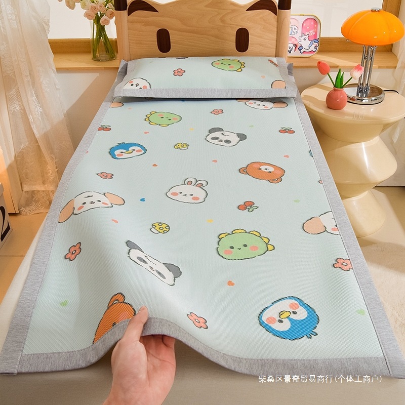 Kindergarten Special Kidsren's Ice Silk Mat Crib Mat Nap Baby Ice Rattan Air-Conditioned Soft Mat Straw Mat Summer