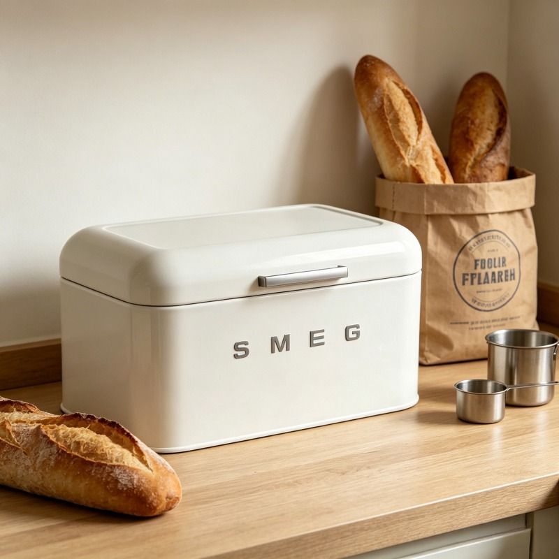 Smeg Co-Branded Retro Bread Box Desktop Storage Box with Lid Dust-Proof Storage Box Key Box Snack Box