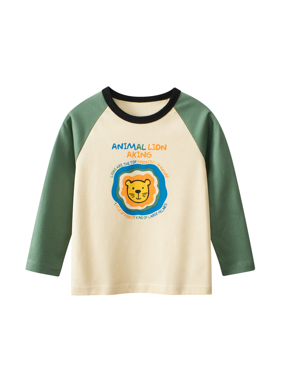 27kids ropa para niños transfronterizos camiseta de manga larga para niños 2024 otoño nuevo estilo camisa de fondo para niños ropa de bebé al por mayor