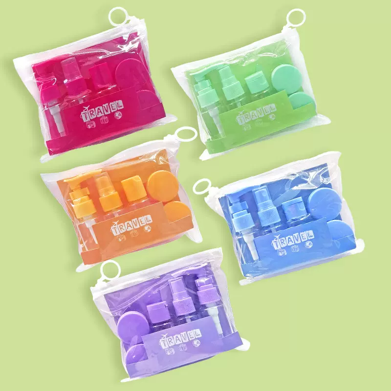 旅行收纳分装瓶六件套透明塑料瓶旅游出差便携喷雾瓶按压乳液空瓶