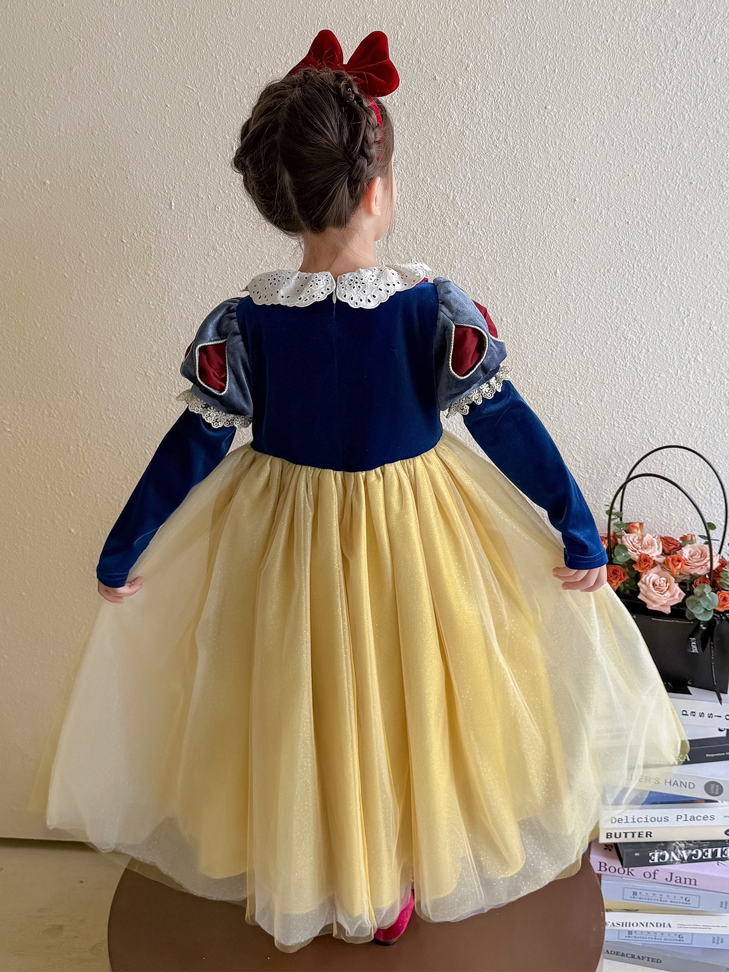 Vestido de niña otoño 2025 nuevo estilo extranjero vestido de Blancanieves para niños falda de mangas largas bebé