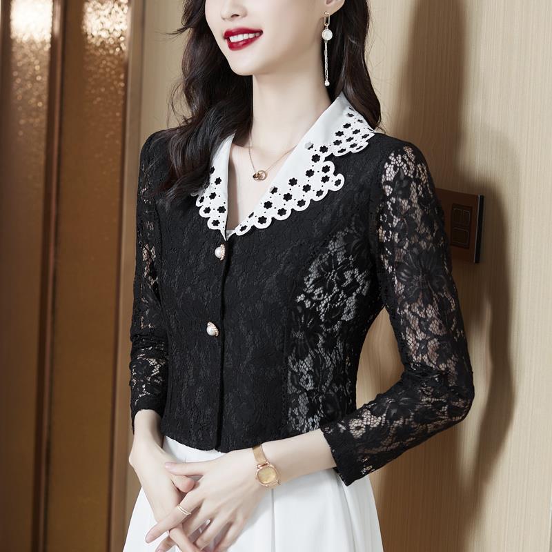 2025 Spring and Autumn New Korean Style Fashionable Slim Lace Cardigan Small Suit Women's Large Size French Short Jacket