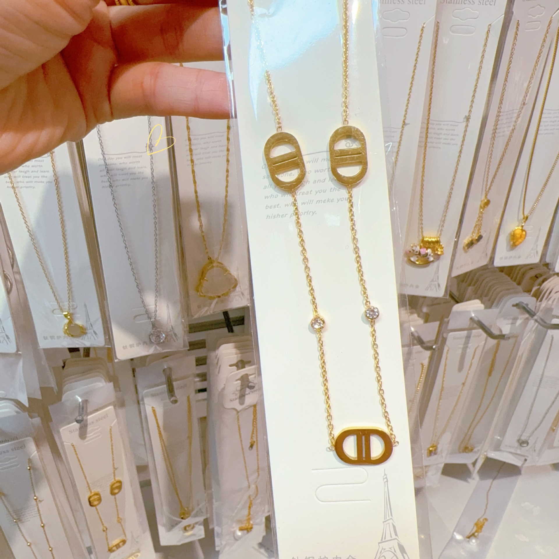 Golden necklace, 3 pieces
