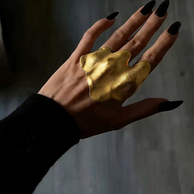 Xiyin's new hot-selling irregular pleated joint ring exaggerated…