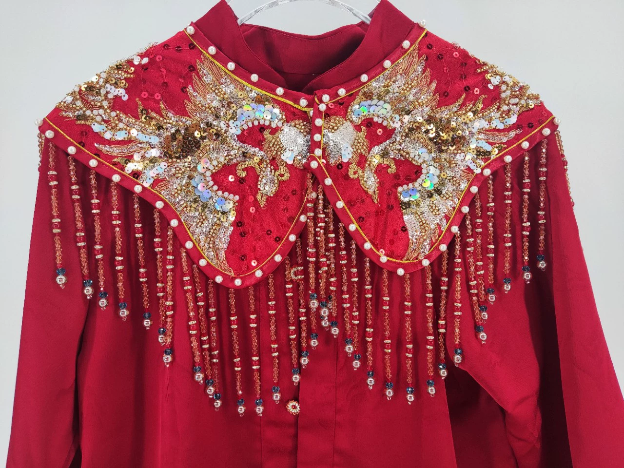 Новое свадебное платье в китайском стиле ретро для помолвки, красная рубашка, платье с облачными плечами, конское лицо, костюм из трех предметов, Женская Осень