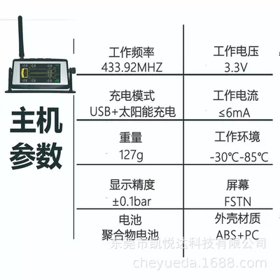 12-Wheel Truck-Specific Solar-Powered External: Tire pressure monitoring system