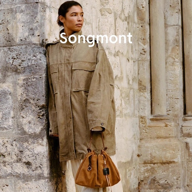 Songmont山下有松百纳系列垃圾袋25新款托特麂皮绒大容量流浪女包|undefined