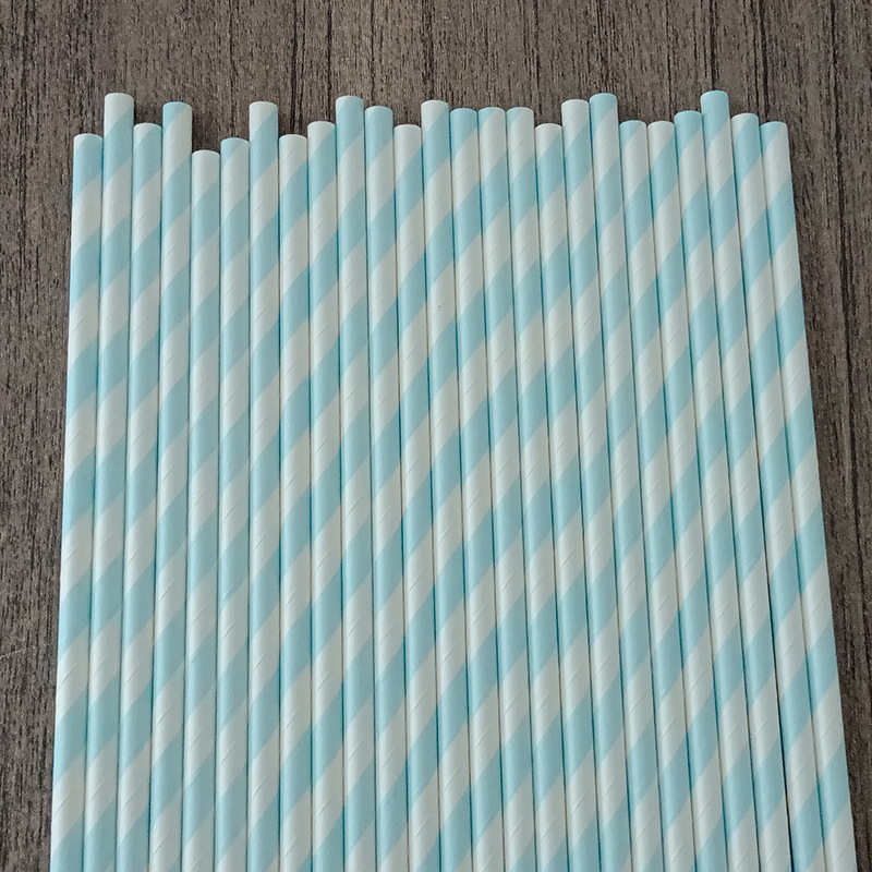 Inventario mayorista alargado paja de papel desechable degradable tira de papel paja de papel té de leche tubo de papel multicolor colorido