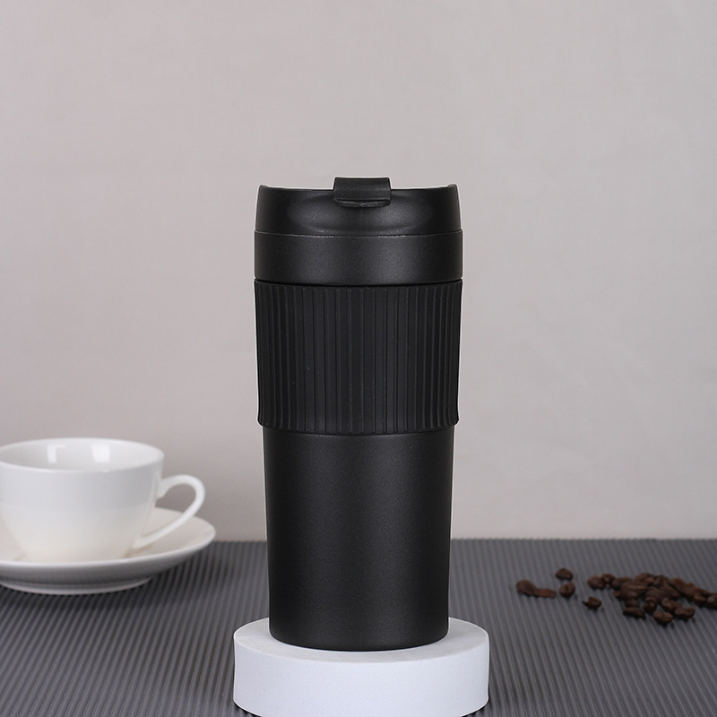 Personalizado 304 de acero inoxidable mano punzonado presión taza de café con barra de presión colador taza de vacío portátil coche taza