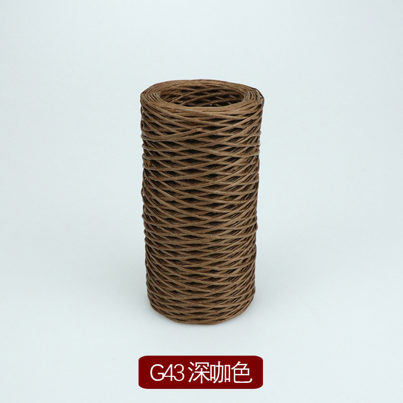 50m / 100m fabricantes de cuerda de papel con alambre de hierro al por mayor 1mm / 2mm diámetro de cuerda de papel hecha a mano DIY