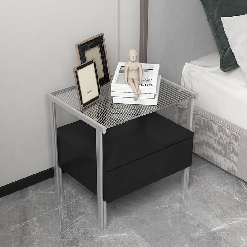 Modern Simple Narrow Cabinet Changhong Glass Nordic Mini Bedside Cabinet Magazine Cabinet Home Storage Cabinet