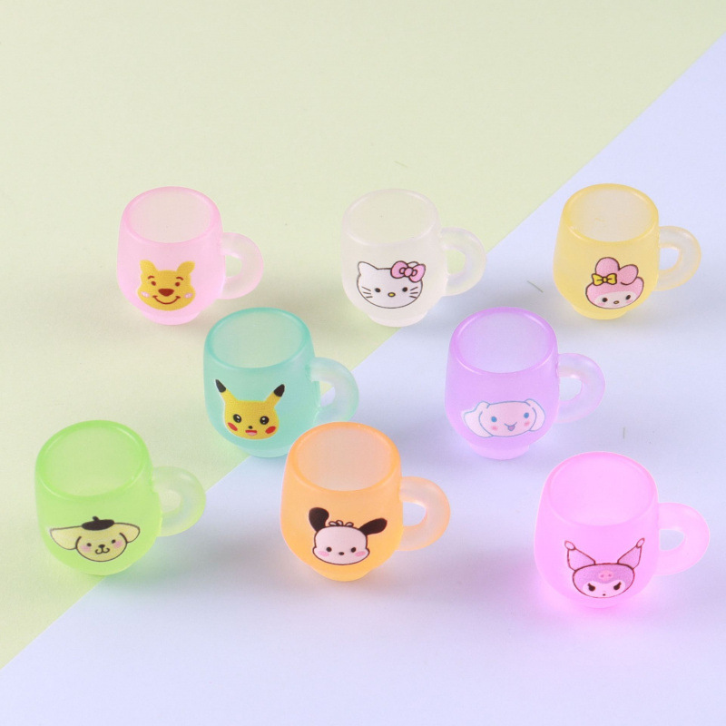 Creative Cartoon Luminous Cup Sanrio Stacking Cup Douyin Dy Resin Ornaments Cream Glue Jewelry Hairpin Accessories Creative Cartoon Luminous Cup Sanrio Stacking Cup Douyin Dy Resin Ornaments Cream Glue Jewelry Hairpin Accessories