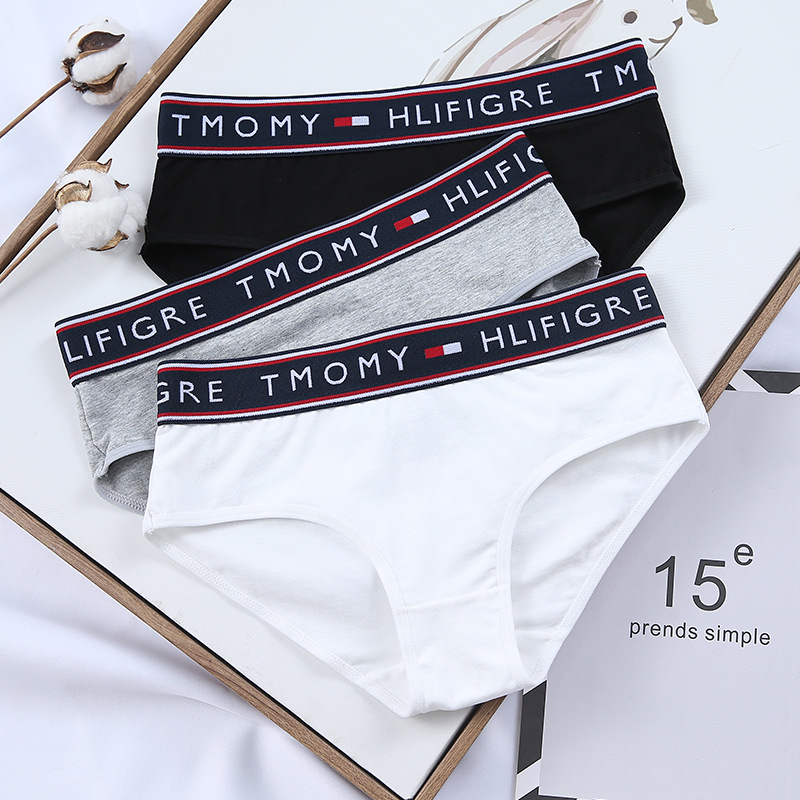 Women's Pure Cotton Solid Color Wide-Brimmed Mid-Waist Large Size Sports Antibacterial Crotch Breathable Four-Corner Triangle Youth Underwear Shorts