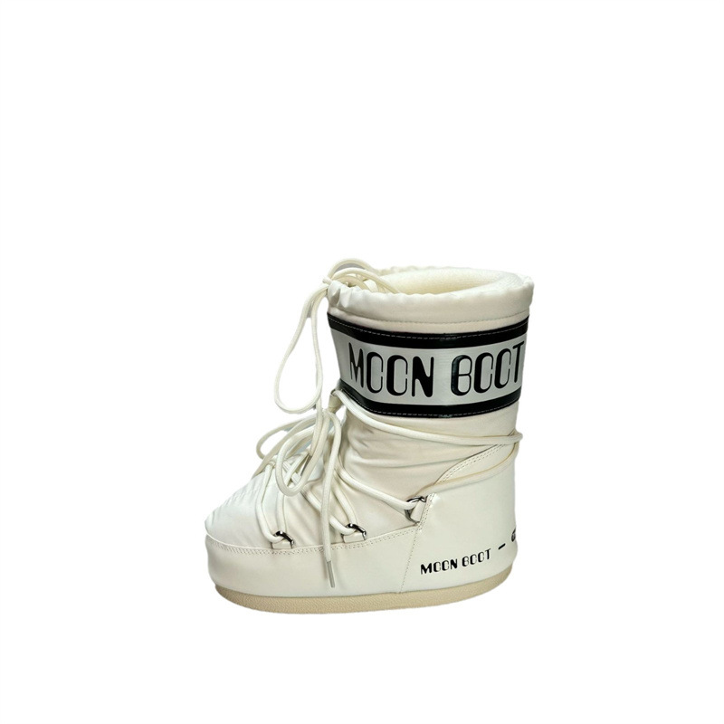 2024新型高秋冬月亮靴女性滑り止め保温雪地靴潮靴痞幼同型靴中筒ストラップ