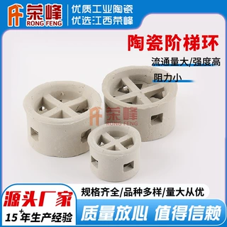 优质多规格陶瓷阶梯环填料 翻边阶梯环陶瓷散堆填料厂家直供优惠