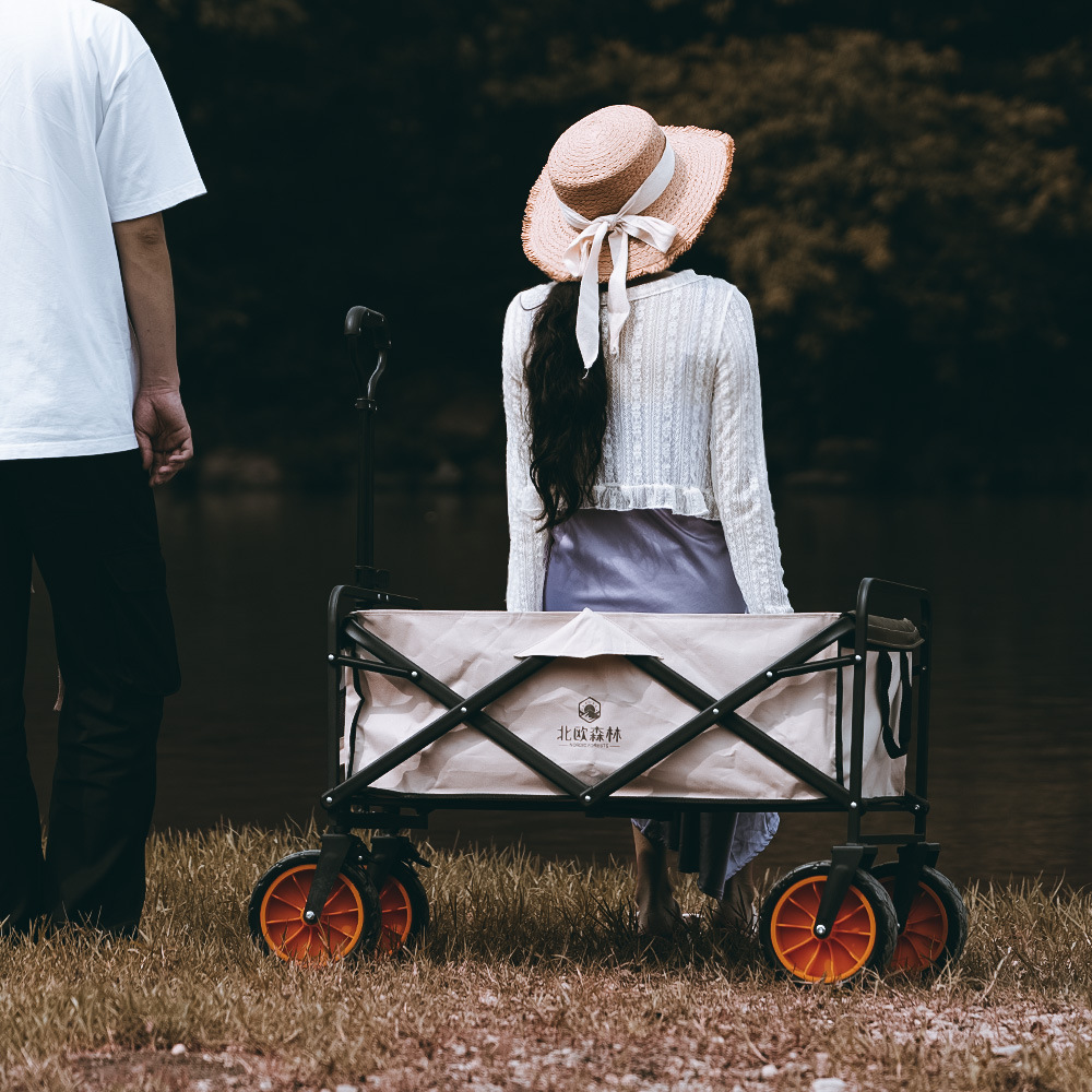 Camper Cart Cart Portable Foldable Trolley Iron Frame Oxford Camper Outdoor Camping