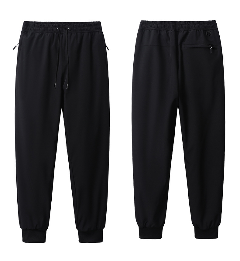 New plus size cashmere pants men's winter warm casual thickened fleece-lined sports pants windproof middle-aged straight pants