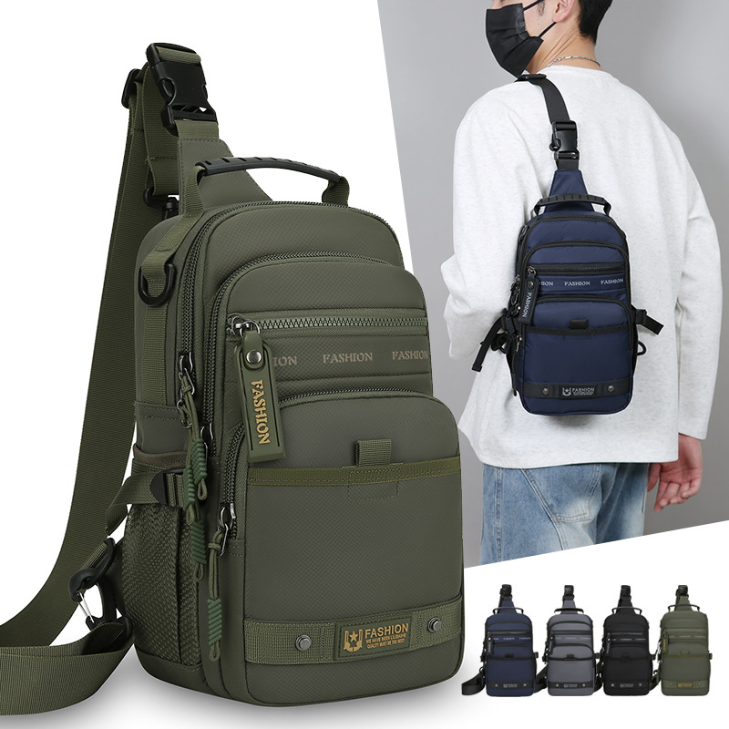 Manufacturer's New Men's Korean-Style Chest Bag, Outdoor Casual Waterproof Shoulder Crossbody Bag, Large Capacity, Simple and Multi-Functional 9929