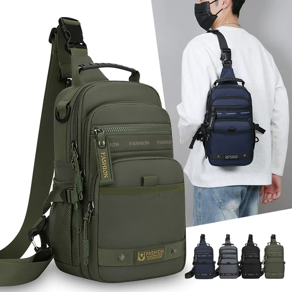 Manufacturer's New Men's Korean-Style Chest Bag, Outdoor Casual Waterproof Shoulder Crossbody Bag, Large Capacity, Simple and Multi-Functional 9929