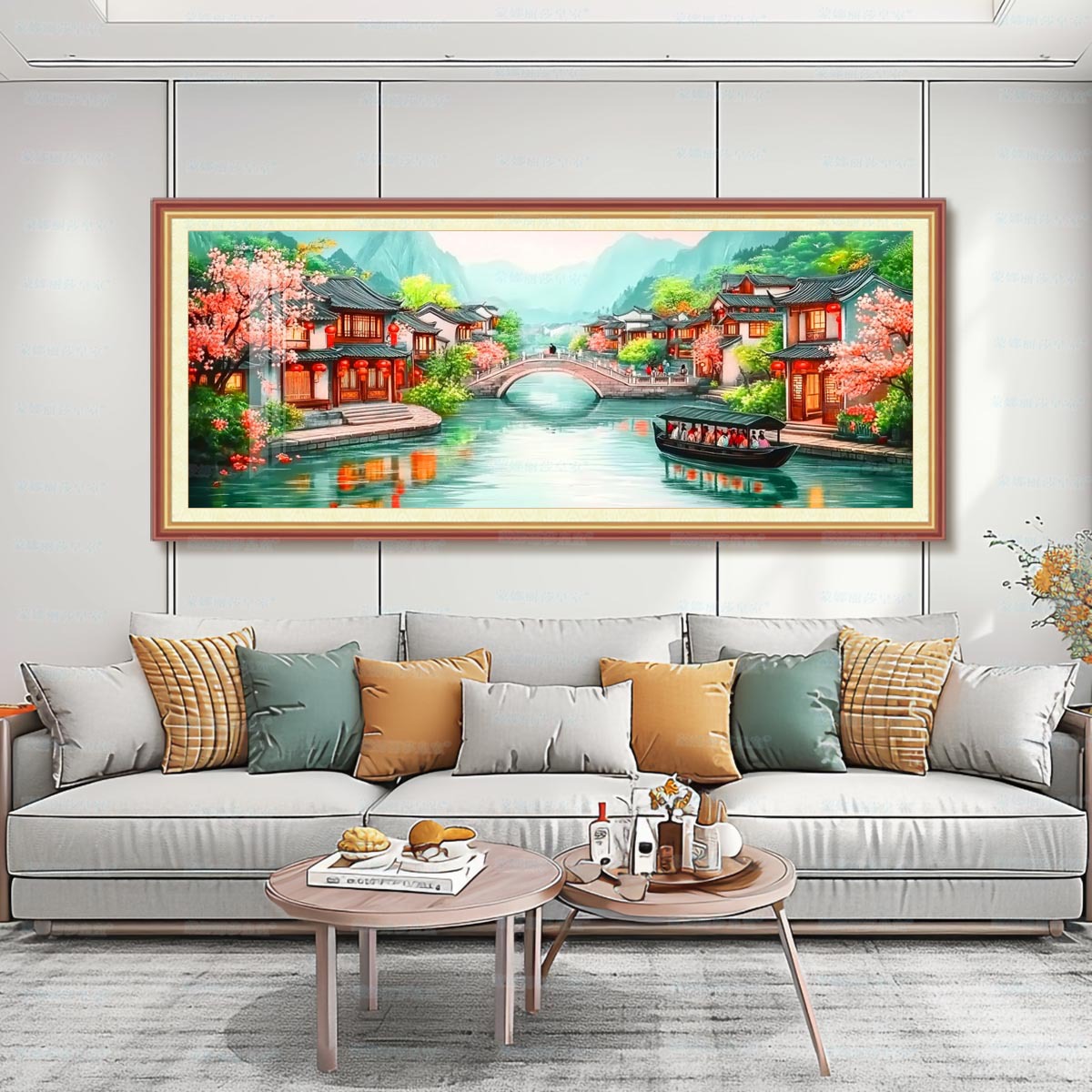 [Algodón importado] Mona Lisa Royal Cross Stitch recuerda el nuevo paisaje chino de Jiangnan, bordado de hilo a mano a gran escala image 4