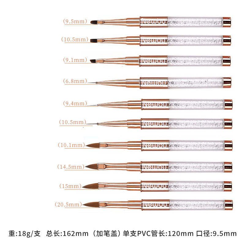 pincel de manicura conjunto pincel de fototerapia pincel universal ultra fino pintura de flores pintadas escaneando cepillo de gradiente construcción especial pincel de fototerapia