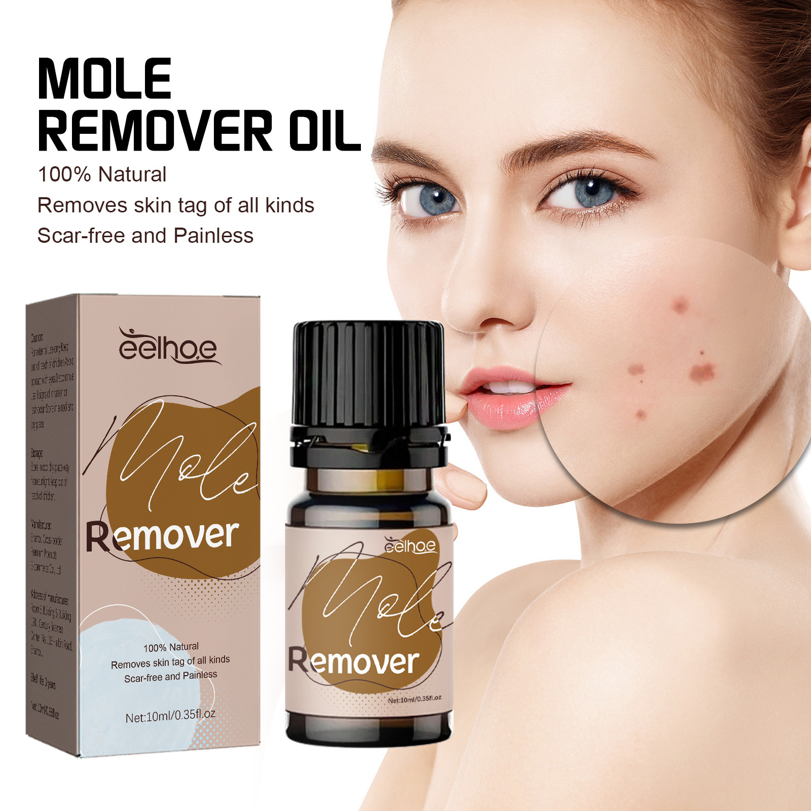 EELHOE wart oil repair for warts, black facial convex nevi, anti mole scar free nevus cocoon, clear and smooth skin_voghion.com