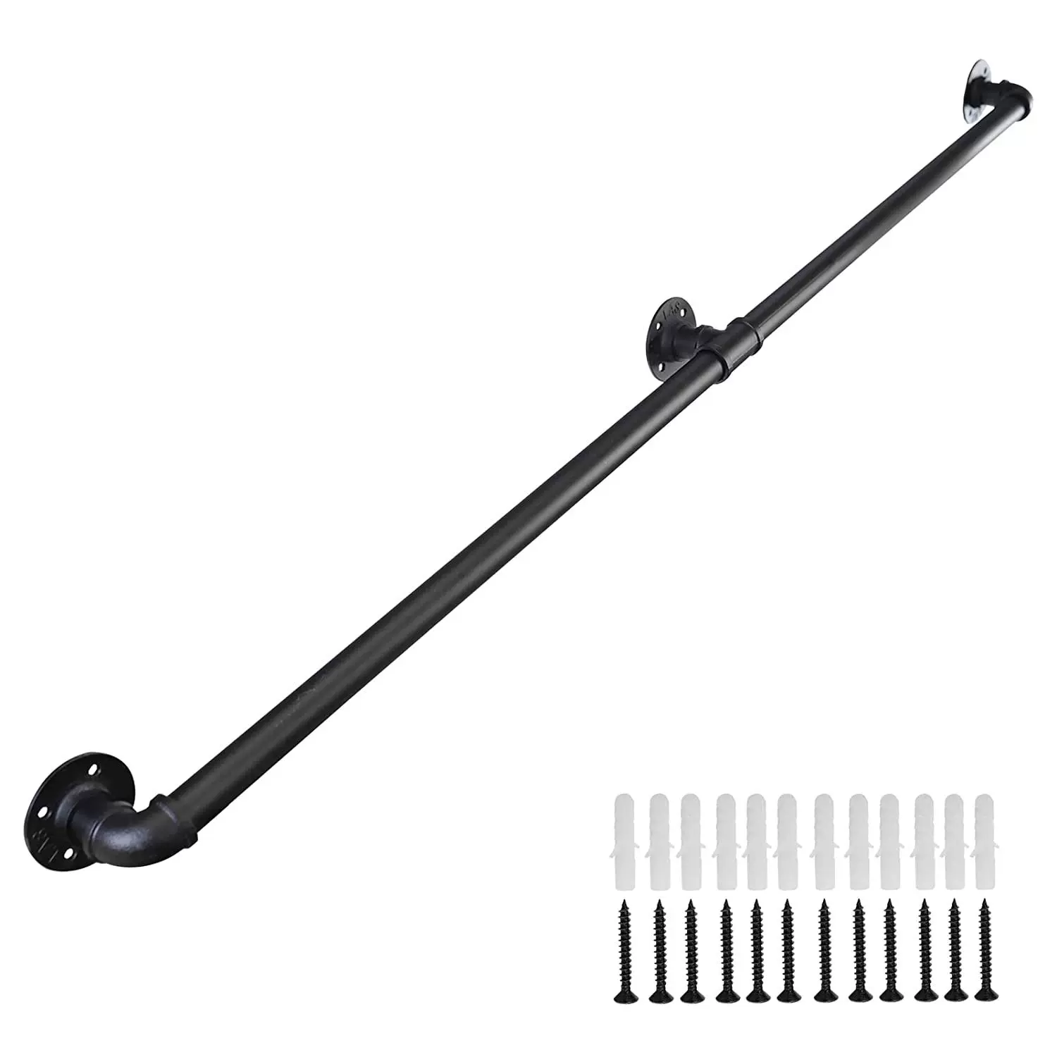 美式工业风铁艺楼梯扶手走廊护栏水管室内靠墙防滑楼道栏杆墙定制