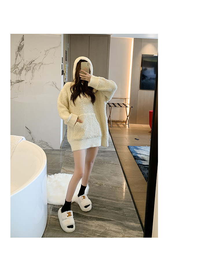 Furry slippers for women's outer wear thick-soled slippers women's wedge heels 2022 new autumn and winter home double-sided cotton slippers_voghion.com