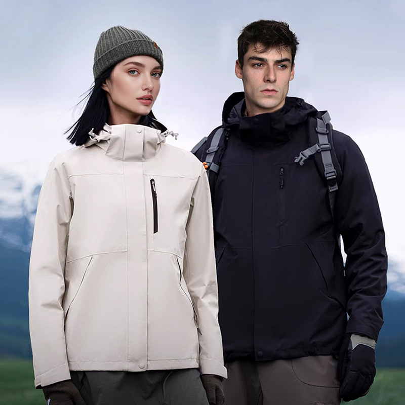 [Same Style as Tmall] Jacket Three-In-One Men's and Women's Mountain Style Xizang Travel Warm Windproof and Waterproof Outdoor Mountaineering Clothing