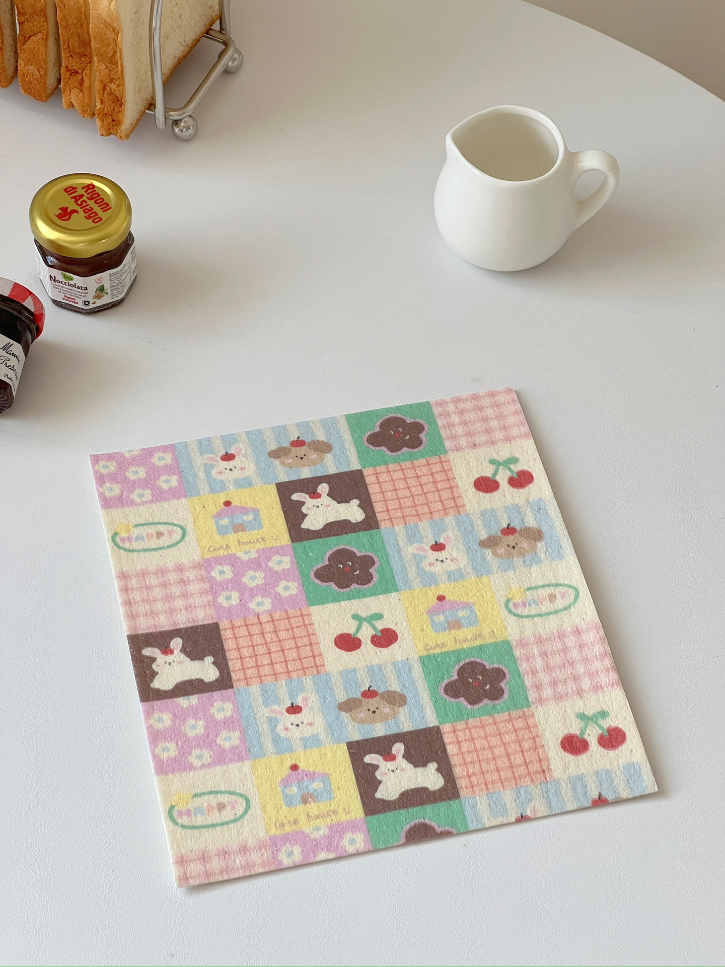 7g Weight Cleaning Cloths Kitchen and drinking utensils 1 Piece Quantity wood fiber Material Animal Pattern Unisex Gender Cute Style Cute Animal Wood Fiber Cleaning Cloths 1 Piece 无