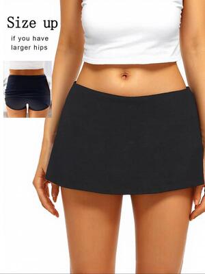 Q4134 代发速卖通亚马逊跨境新款运动裙女式纯色低腰运动短裙|ru