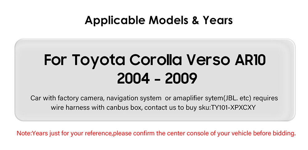 Cross-border applicable to 04-09 Corolla Verso AR10 car large screen navigation Bluetooth wireless Carplay