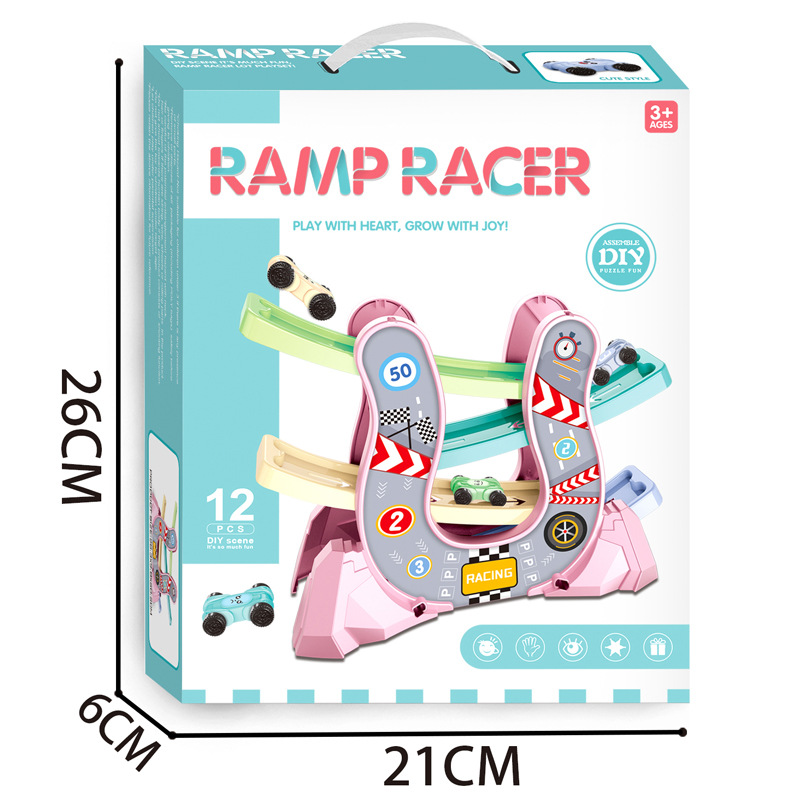 子供の知育の組み合わせの趣味は軌道車を滑って都市の駐車場の模型の男の子の自動車のおもちゃのセットを卸売りします。