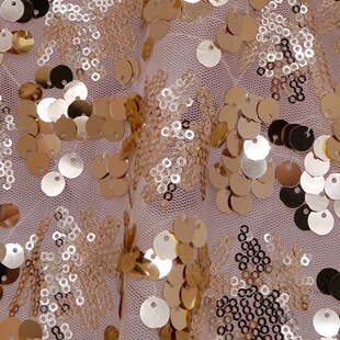 3MM9MM Grape Flower Double Sequins Embroidered Fabric Fabric Performance Costume