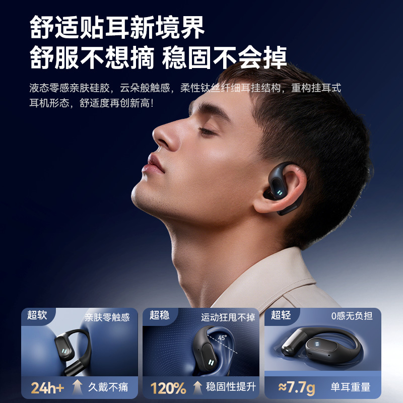 Havit 気伝導 Bluetooth ヘッドセット ワイヤレス 耳掛けタイプ 超長バッテリー寿命 インイヤー OWS オープンタイプ|undefined
