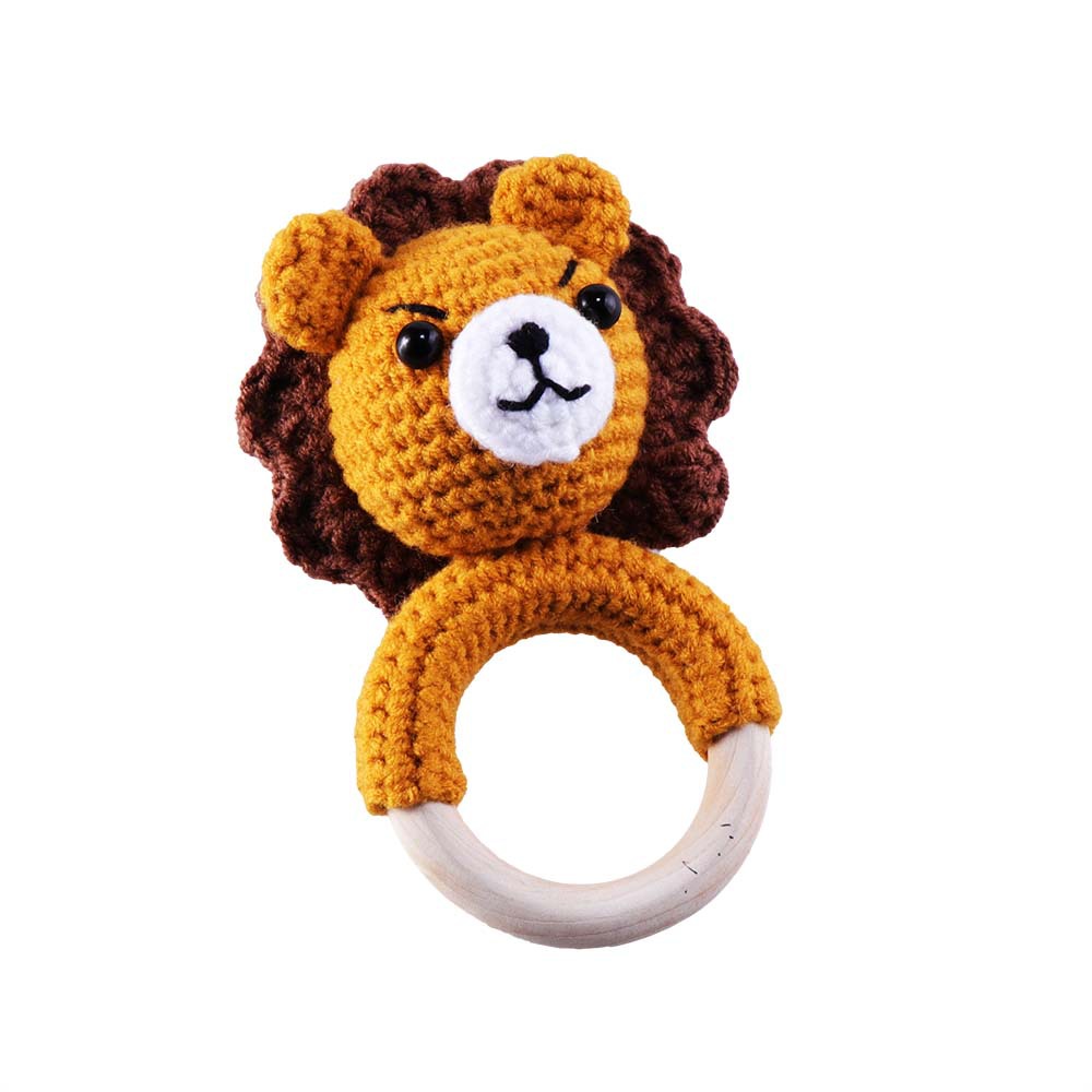 Baby Knitted Rattle Bell Wooden Ring Sounding Rattle Toy Rattle Toy Baby Soothing Doll Hand Crocheted Weaving display picture 17