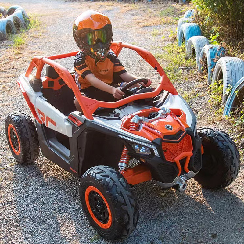 Auténtico Bombardier todoterreno coche eléctrico para niños de cuatro ruedas coche de juguete para adultos de doble asiento coche de control remoto FCEV