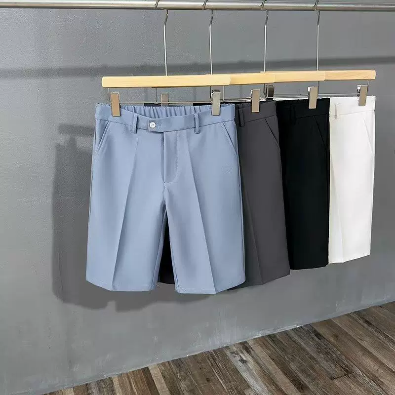 Повседневные 4-5 укороченные брюки мужская подвеска летом тонкий ледяной шелк шорты мужские свободные брюки мужские прямые белые