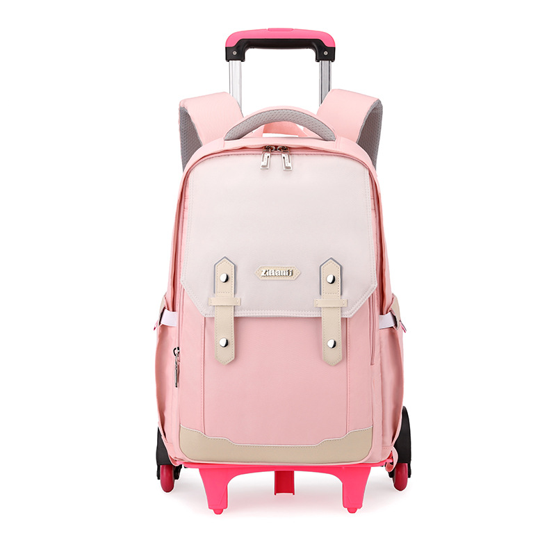 Peces naturales de alto valor de cara tirón mochila de seis ruedas escaleras al por mayor mochila de escolares escolares de secundaria