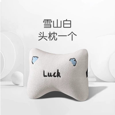 Cushion Square Cushion Backrest Three-Person Seat cushion, seat cover - chun-ma-wool-bear-headrest-white